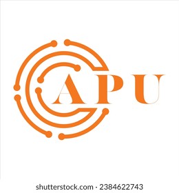 APU letter design.APU letter technology logo design on white background.APU Monogram logo design for entrepreneur and business.