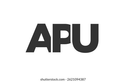 APU logo design template with strong and modern bold text. Initial based vector logotype featuring simple and minimal typography. Trendy company identity ideal for businesses brand presence.