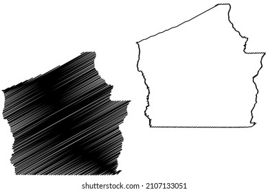 Apui municipality (Amazonas state, Municipalities of Brazil, Federative Republic of Brazil) map vector illustration, scribble sketch Apui map