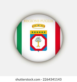 Apulia Flag. Region of Italy. Vector illustration.