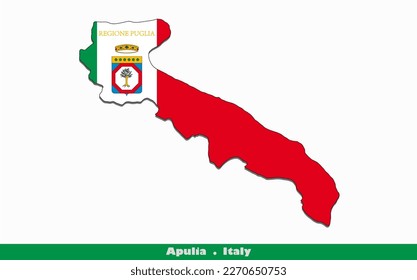 Apulia Regions in Italy Flag Map
