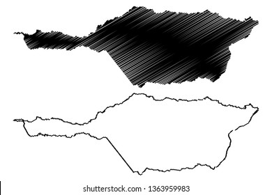 Apure State (Bolivarian Republic of Venezuela, States, Federal Dependencies and Capital District) map vector illustration, scribble sketch Apure map