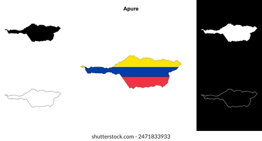 Apure state outline map set