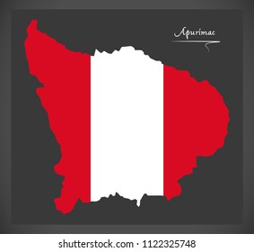 Apurimac map with Peruvian national flag illustration