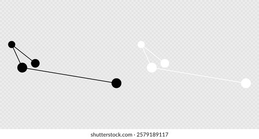 Apus constellation map set. Vector illustration.
