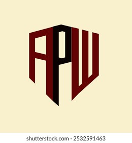 APW creative minimalist letter logo. APW unique vector initials alphabet letter logo design
