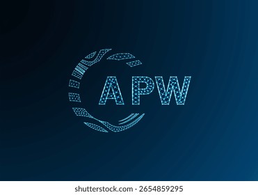 APW low poly letter logo vector design. APW lower poly logo design. APW unique low poly logo design.