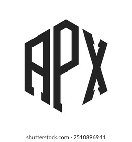APX Logo Design. Initial Letter APX Monogram Logo using Hexagon shape