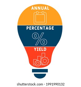 APY - Annual Percentage Yield acronym. business concept background.  vector illustration concept with keywords and icons. lettering illustration with icons for web banner, flyer, landing pag