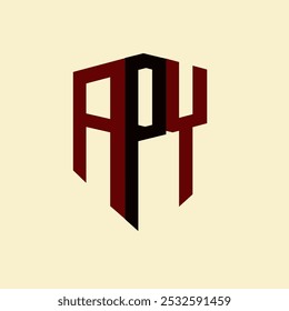 Logotipo criativo carta minimalista. APY vetor exclusivo iniciais alfabeto letra logotipo design

