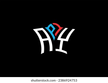 APY negocio de cartas monográficas iniciales y logotipo moderno sencillo