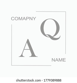 AQ Beauty vector initial logo wedding signature illustration