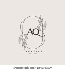 AQ Beauty vectores arte inicial del logo, logo de escritura a mano de firma inicial, boda, moda, joyas, boutique, floral y botánica con plantilla creativa para cualquier empresa o negocio.