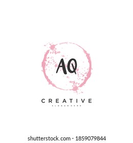 AQ Beauty vector initial logo, handwriting logo art design of initial signature, wedding, fashion, jewerly, boutique, floral and botanical with creative template for any company or business.