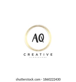 AQ Beauty vector initial logo, handwriting logo art design of initial signature, wedding, fashion, jewerly, boutique, floral and botanical with creative template for any company or business.