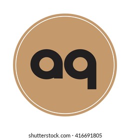 aq brown letters ,abstract background logo, design identity in circle, alphabet letter
