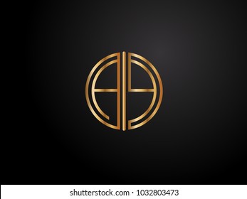 AQ circle shape gold color design