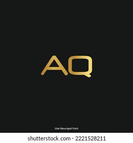 AQ company logo gold black background