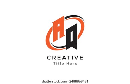 AQ creative letter logo with circle area. Initial letter AQ linked circle uppercase monogram logo. AQ initial letter logo vector design.