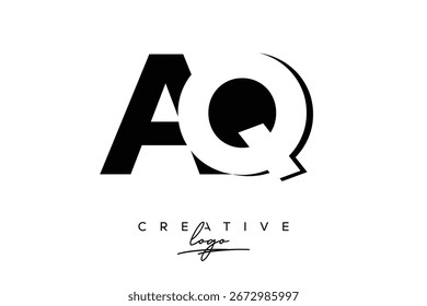 Logotipo creativo minimalista de espacio negativo de AQ con monograma moderno para marca y logotipo de marca comercial con letras iniciales Diseño de logotipo para marca.