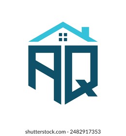 AQ House Logo Design Template. Letter AQ Logo for Real Estate, Construction or any House Related Business