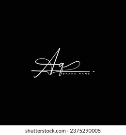 AQ Initial  beauty letter  handwriting vector logo. 
