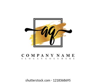 AQ Initial handwriting logo concept