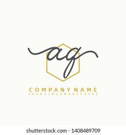 AQ Initial handwriting logo concept