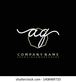 AQ Initial handwriting logo concept