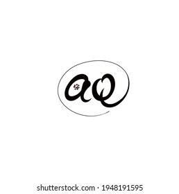 aQ initial handwriting logo for identity