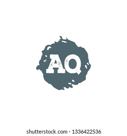 AQ  Initial Handwriting logo template vector