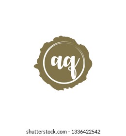AQ  Initial Handwriting logo template vector