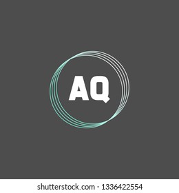 AQ  Initial Handwriting logo template vector