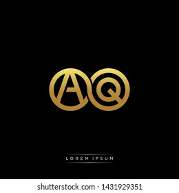 AQ initial letter linked circle capital monogram logo modern template