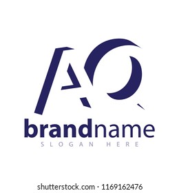 AQ initial letter with negative space logo icon vector template
