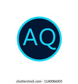 AQ initial letters linked circle elegant logo White background