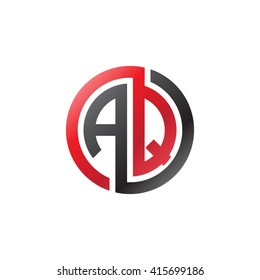 AQ initial letters linked circle company logo red black
