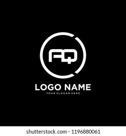 AQ initial letters looping circle elegant logo