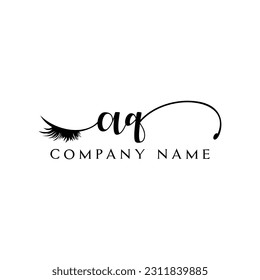 AQ initial Logo lash logo eyelash vector modern