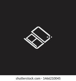AQ Initial Logo letters with rotate squere template