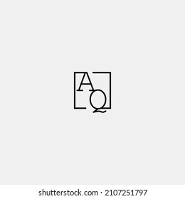 AQ initial logo in line concept in high quality professional design that will be best for companies