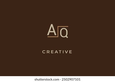 Logotipo moderno inicial de las letras elegantes de AQ.