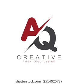 Monograma inicial AQ com letra logotipo criativo