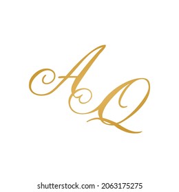 AQ initial monogram logo handwriting