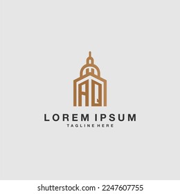 AQ initial monogram real estate logo with imperium style desgn