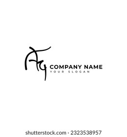 Aq Initial signature logo vector design