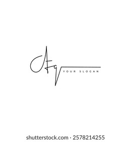 Aq initial signature logo vector design
