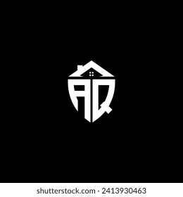 AQ initials premium shield logo monogram with home designs modern templates