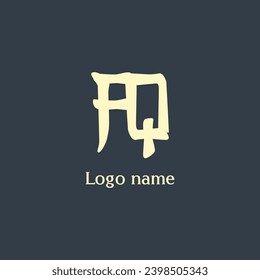 AQ letter abstract monogram initial letter logo design