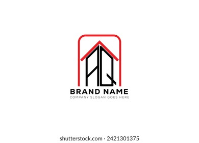 AQ letter creative real estate vector logo design . AQ creative initials letter logo concept.